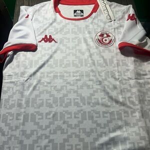 Kappa brand TUNISIA National Team Men's JERSEY Red Sz M,L,XL or 2XL New w tags